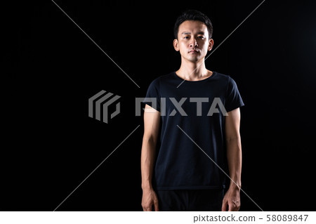 Sportsman wearing training wear Sportsman wearing training wear 58089847