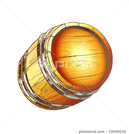 Vintage Hand Drawn Cask Barrel For Liquid Color Vector Vintage Hand Drawn Cask Barrel For Liquid Color Vector 58090016
