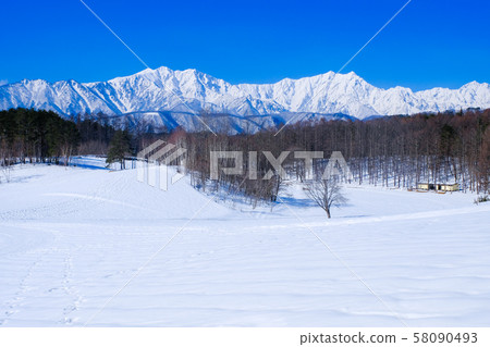 Nakayama Kogen in winter (overlooking the Northern Alps) 58090493