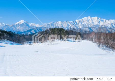 Nakayama Kogen in winter (overlooking the Northern Alps) 58090496