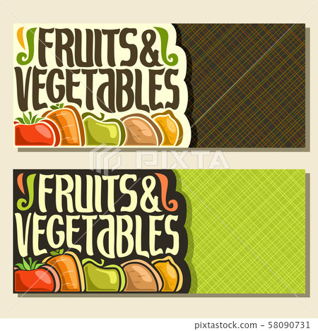 Vector banners for Fruits and Vegetables Vector banners for Fruits and Vegetables 58090731