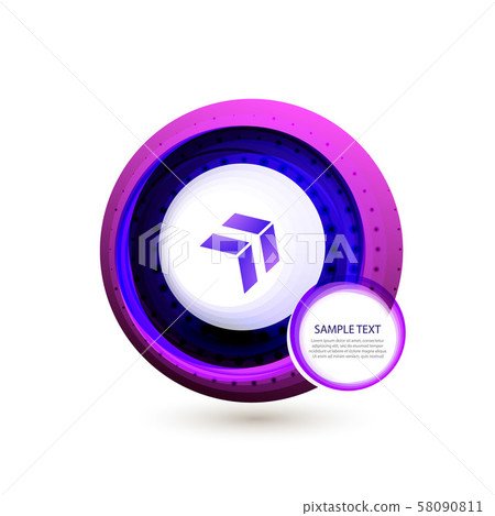 Circle background, round swirl abstract banner or technology logo circular design. 58090811