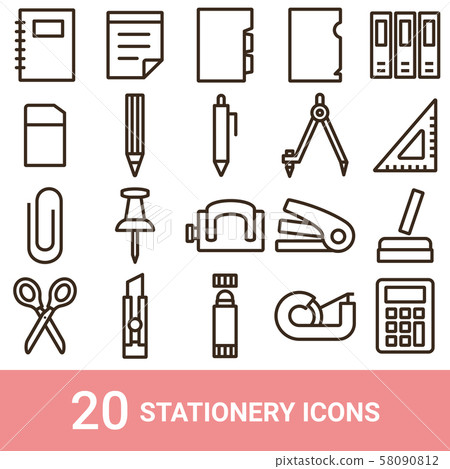 產品圖標文具線20套 產品圖標文具線20套 58090812