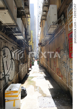 Behind the alley of Hong Kong Behind the alley of Hong Kong 58091547