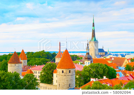 Tallinn Old Town skyline Estonia Tallinn Old Town skyline Estonia 58092094