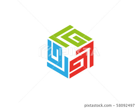 Labyrinth technology symbol for logo design illustration on white background 58092497