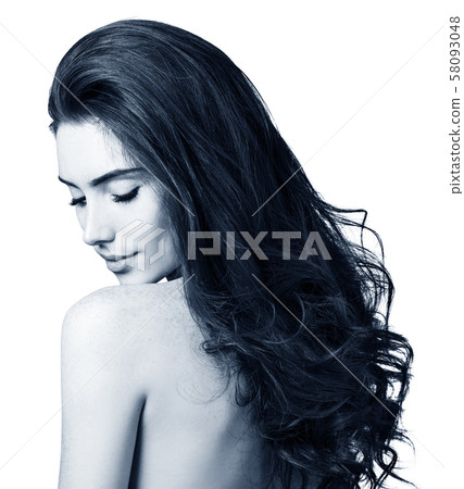 Beauty portrait of redhead woman with perfect skin. 58093048