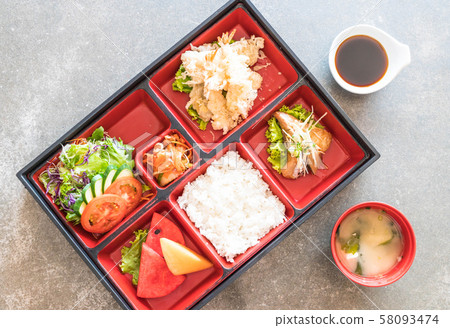 tempura shrimp bento set 58093474