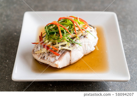 snapper fish steamed with soy sauce 58094207