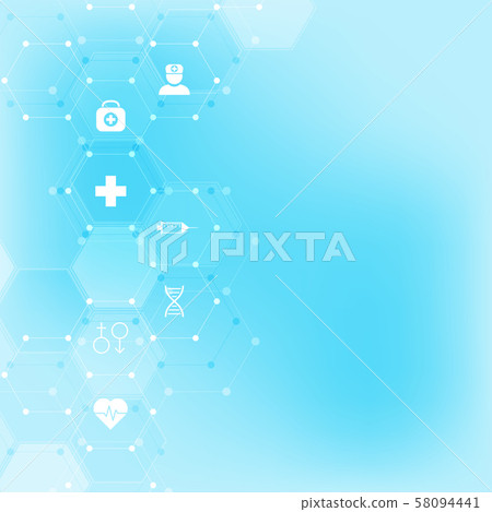 Abstract medical background with flat icons and symbols. Template design with concept and idea for 58094441