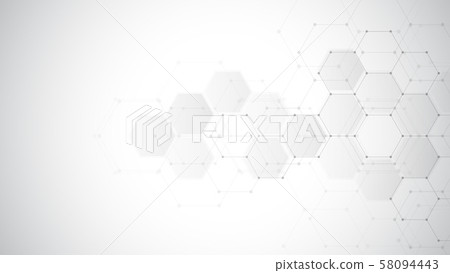 Abstract technology or medical background with hexagons shape pattern. Concepts and ideas for 58094443