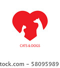 Love cats and dogs icon logo vector graphic design 58095989