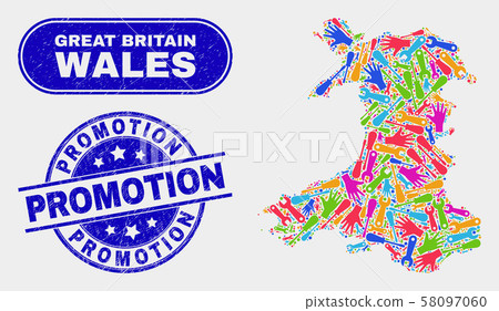 Component Wales Map and Distress Promotion Stamp Seals 58097060