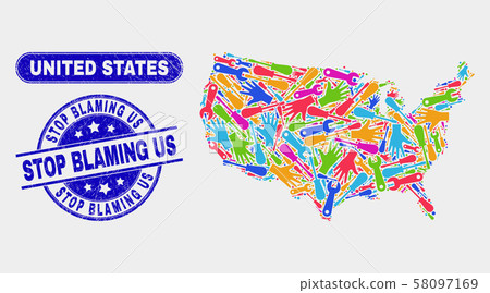 Construction United States Map and Distress Stop Blaming Us Stamp Seals Construction United States Map and Distress Stop Blaming Us Stamp Seals 58097169