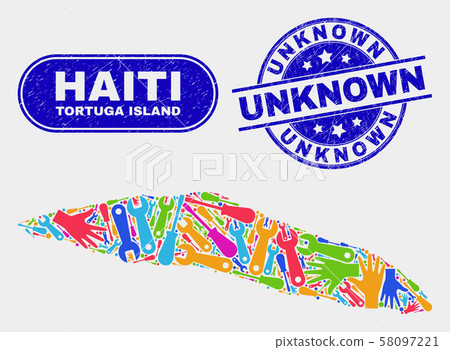 Tools Tortuga Island of Haiti Map and Scratched Unknown Watermarks 58097221