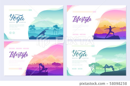 yoga style of healthy living harmony and peace concept 58098238