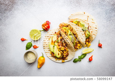 Mexican tacos with meat Mexican tacos with meat 58099147