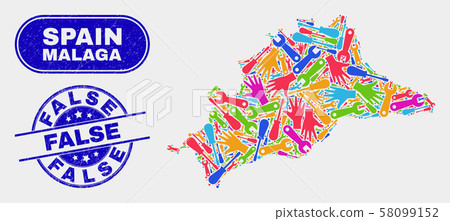 Industrial Malaga Province Map and Grunge False Watermarks Industrial Malaga Province Map and Grunge False Watermarks 58099152