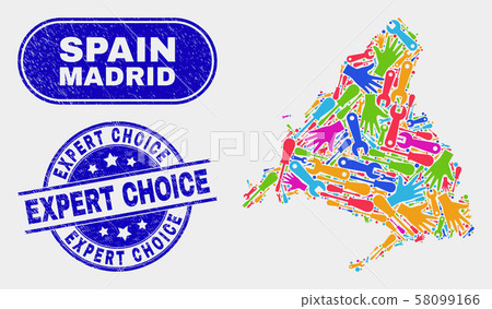 Productivity Madrid Province Map and Grunge Expert Choice Stamps 58099166