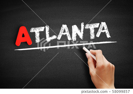 Atlanta text on blackboard 58099857