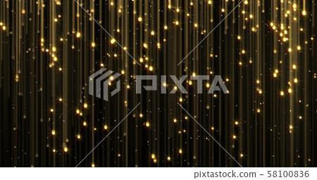 Golden rain, gold glitter particles falling. 58100836