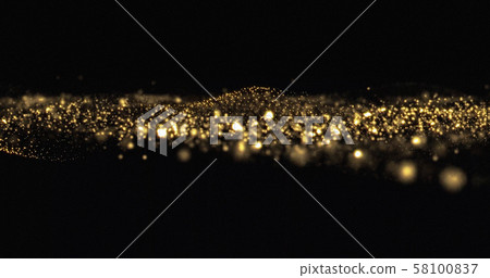 Golden glitter wave flow, shining particles and 58100837