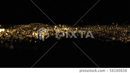 Golden glitter wave, shining particles and glowing Golden glitter wave, shining particles and glowing 58100838