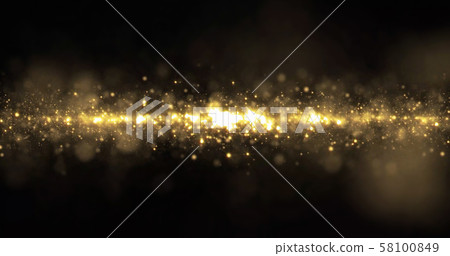 Gold glitter light wave, sparkling particles shine 58100849
