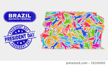 Component Brazil Distrito Federal Map and Distress President Day Seals 58100895