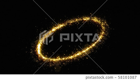 Golden glitter light circle tail, sparkling shine Golden glitter light circle tail, sparkling shine 58101087