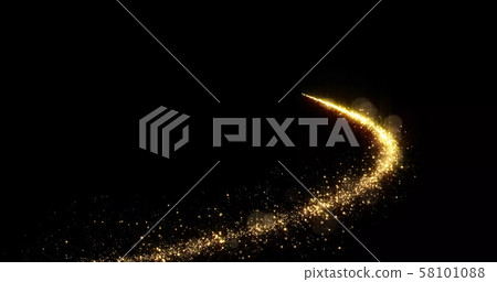 Golden glitter light tail, sparkling shine glow 58101088