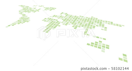 Pixelized map of World. Side perspective. Black vector map Pixelized map of World. Side perspective. Black vector map 58102144