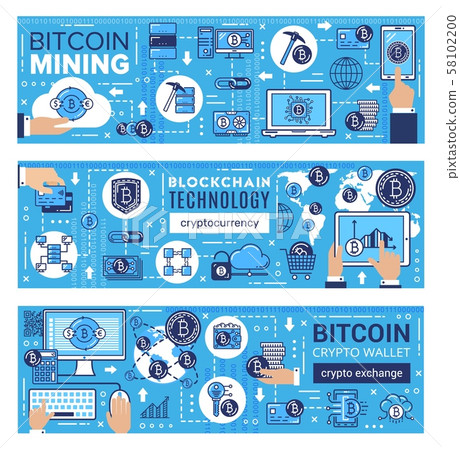 Cryptocurrency bitcoin wallet, blockchain, mining 58102200