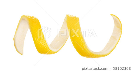 Lemon peel isolated on white background without a shadow. Healthy food Lemon peel isolated on white background without a shadow. Healthy food 58102368