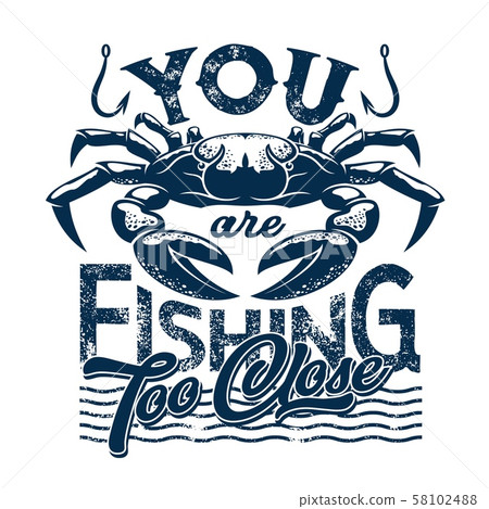 Underwater crab on waves, t-shirt print Underwater crab on waves, t-shirt print 58102488