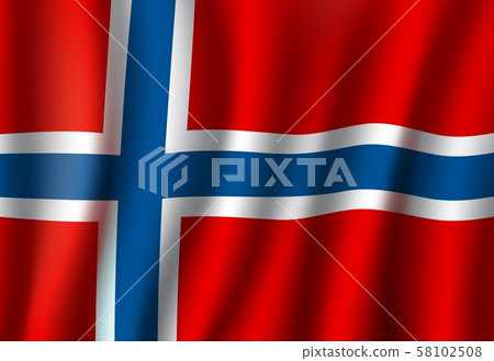 3D realistic wavy Norway flag, Norwegian symbol 3D realistic wavy Norway flag, Norwegian symbol 58102508