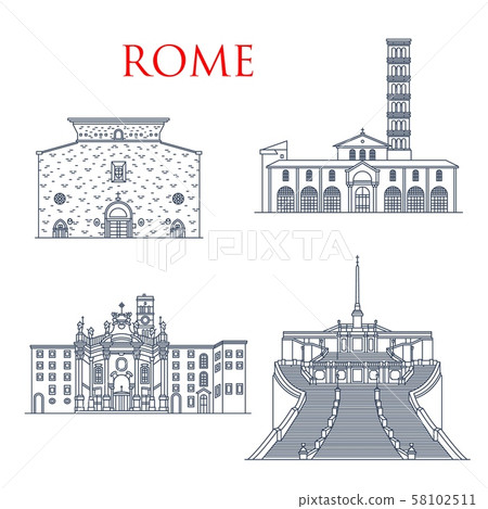 Rome architecture landmarks, famous buildings 58102511