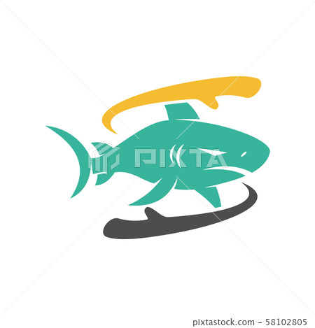 Shark Hand Rotation logo design vector isolated Shark Hand Rotation logo design vector isolated 58102805