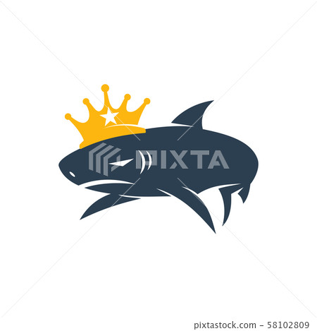 Shark King logo design vector isolated Shark King logo design vector isolated 58102809