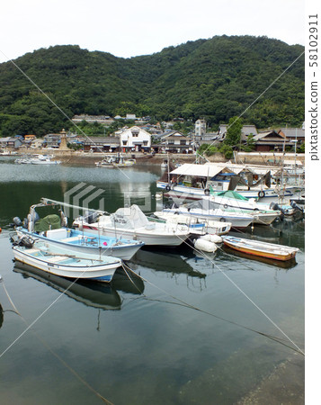 Tomonoura, the hometown of "Ponyo" (from Tomo Port bus stop side Tomonoura, the hometown of "Ponyo" (from Tomo Port bus stop side 58102911
