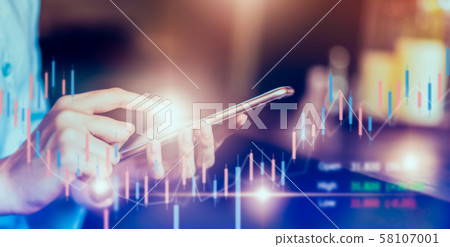 Stock exchange market concept, businessman trader 58107001