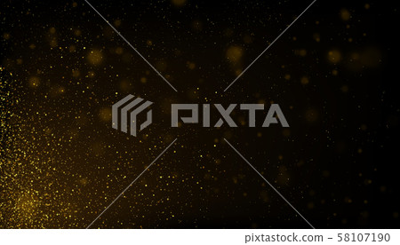 Golden particles explosion on black background - Stock Illustration ...