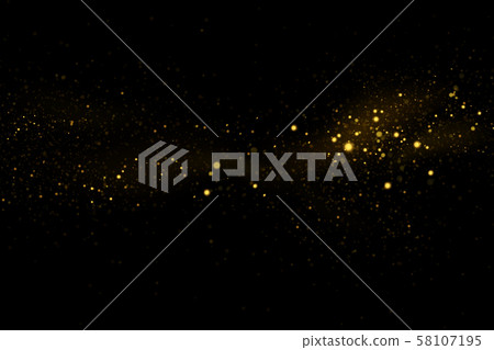 Golden particles explosion on black background - Stock Illustration ...