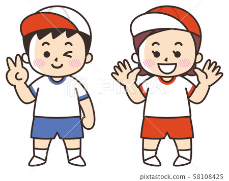 Child wearing gym clothes Child wearing gym clothes 58108425