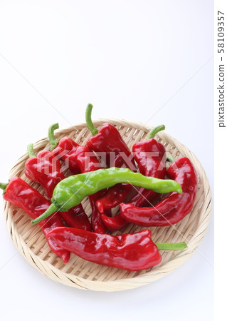 Red and green sweet chili pepper 58109357