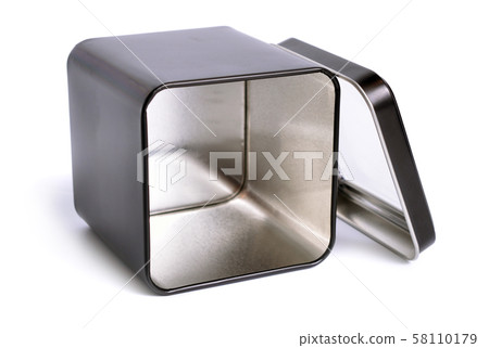 Black metal box with a transparent lid isolated on Black metal box with a transparent lid isolated on 58110179