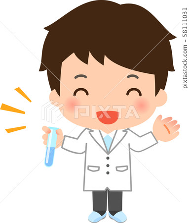 Male in a white coat with a test tube Male in a white coat with a test tube 58111031