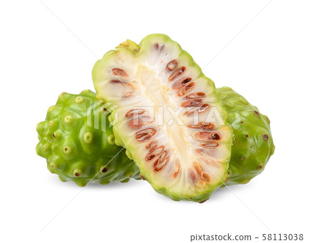 Noni fruit isolated on white clipping path Noni fruit isolated on white clipping path 58113038