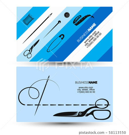 Sewing and cutting business card concept Sewing and cutting business card concept 58113550