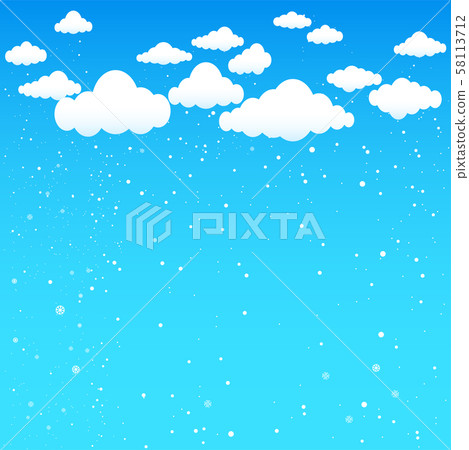 cartoon clouds and falling little snow cartoon clouds and falling little snow 58113712